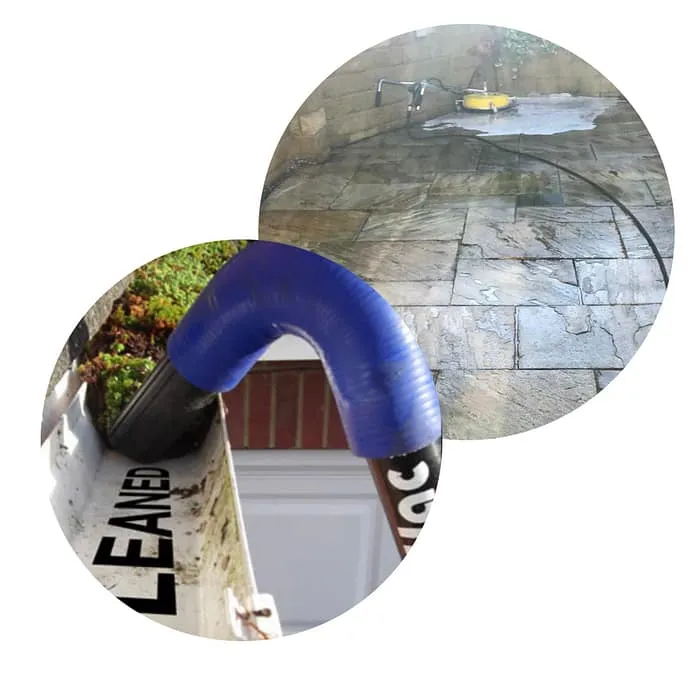 Clarke's window cleaner at work on a home in Leeds