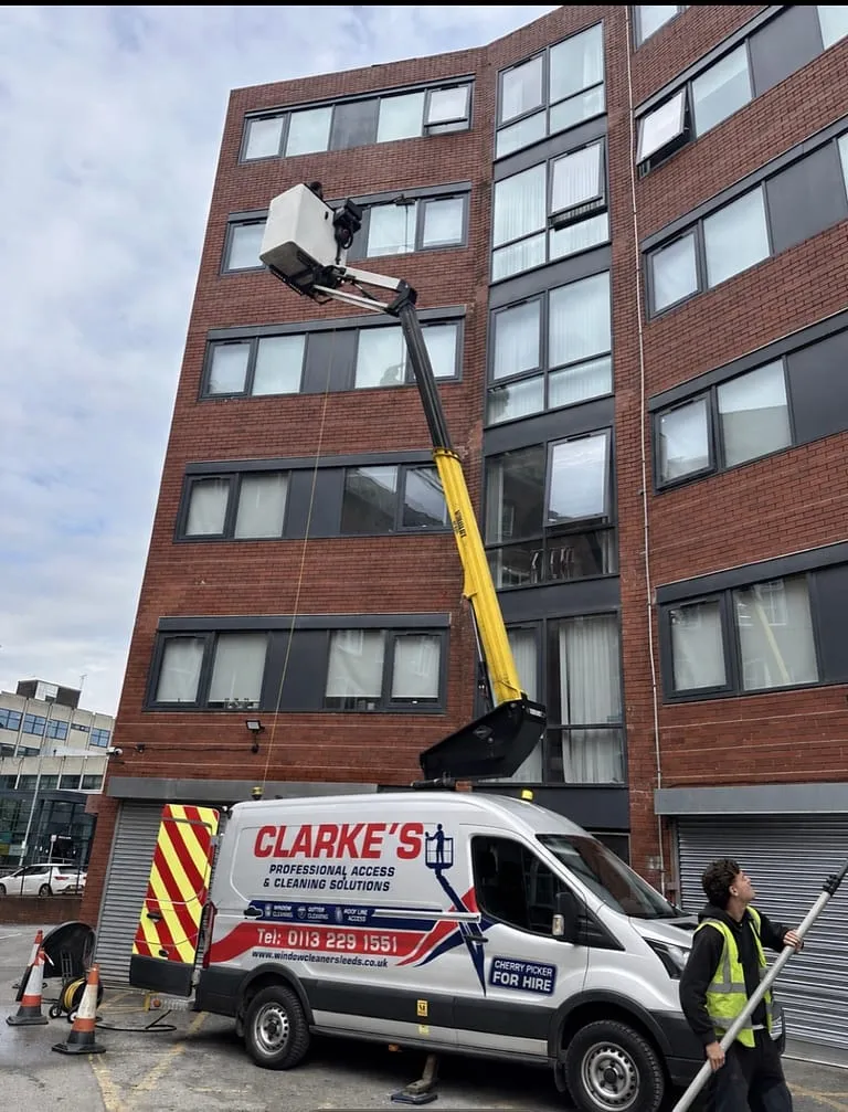 Cherry picker working around trees